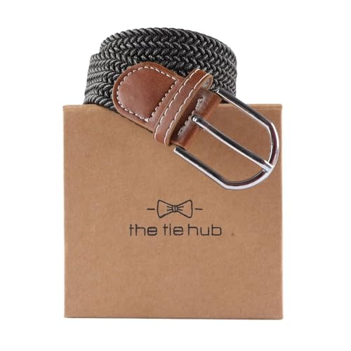 Image of The Tie Hub Unisex Stretchable Woven Fabric Belt | Adjustable, Hole-Free Design | Fits Up to 40 Inches Waist