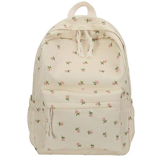 Sac à dos de voyage scolaire fille imprimé floral léger à poches