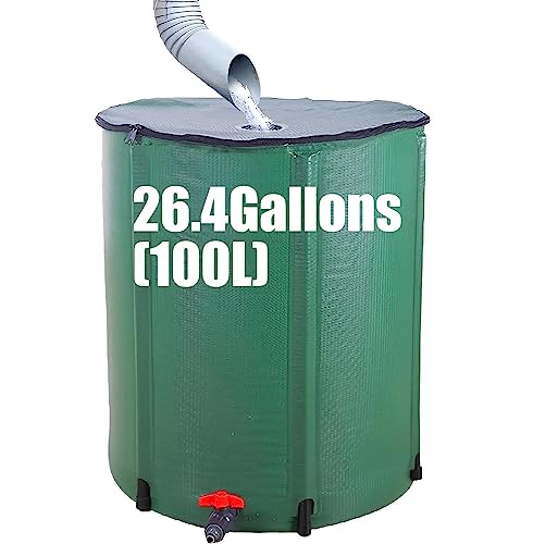 Barile for pioggia filtrabile Barile for la pioggia pieghevole Sistema di raccolta dell'acqua piovana pieghevole Serbatoio portatile for l'acqua con rubinetti e kit di troppopieno for giardino autolav