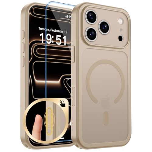 zapica Magnetic for iPhone 17 Pro Max Case, Sand Gold