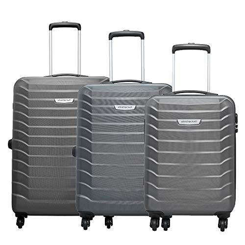 Image of Aristocrat Juke Grey Polycarbonate Hardsided Luggage Set of 3 Small, Medium & Large (JUKESETTMGP)