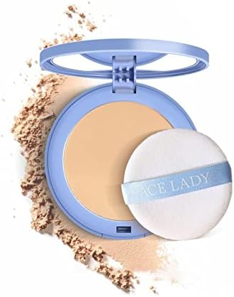 Face Powder,Oil Control Face Pressed Powder,Silk Soft Mist Powder Cake Long-lasting Waterproof,Flawless Lightweight Face Cosmetics (Natural Beige)