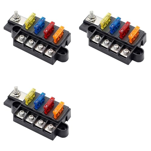 Boîte à fusibles 12V 4 voies étanche pour circuit électrique de voiture et bateau x3