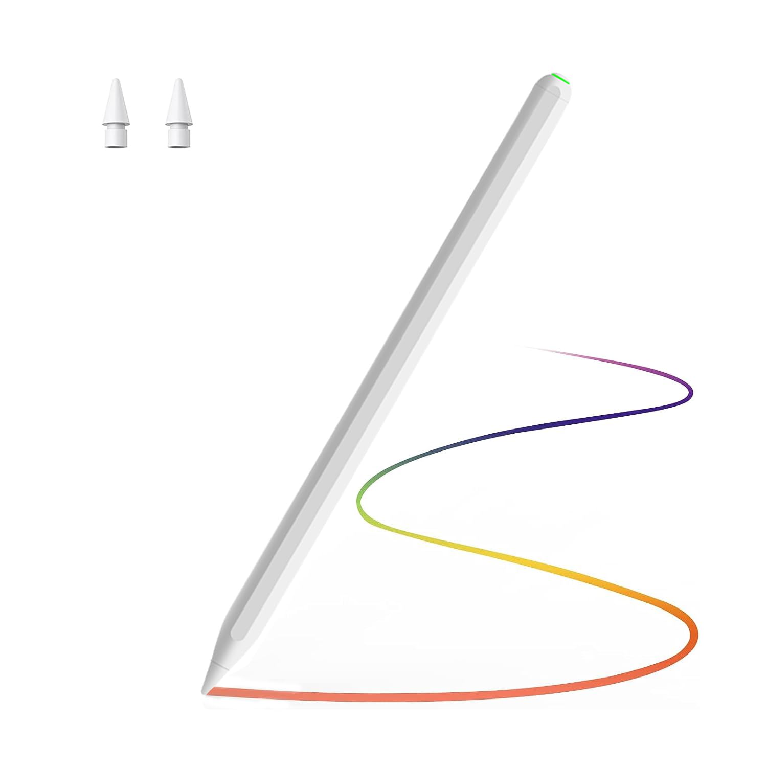 CASE U Wireless Charging Pencil for iPad Pencil 2nd Generation, Stylus Pencil with Palm Rejection, Magnetic, Tilt, Compatible with Apple iPad 2018 and Later (White)