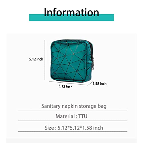 GUYI 3 Pack Sanitary Napkin Storage Bag Menstrual Cup Pouch Portable Pads with Zipper Feminine Menstruation First Period Bags Pink green silvery Count of 1, (Pack 1) - Thumbnail 7