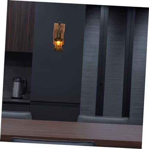 Lámpara de pared retro industrial de madera y hierro para iluminación decorativa de interior 4