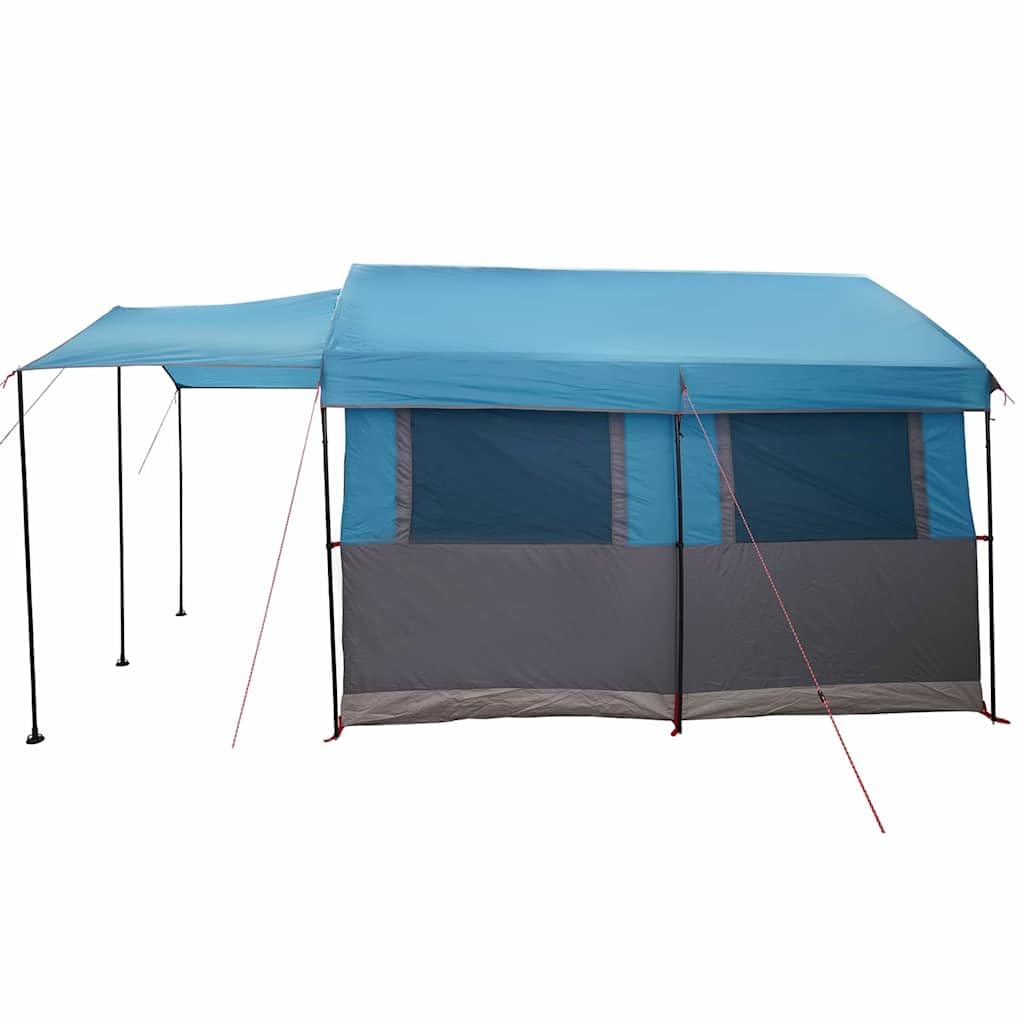 Wasserfestes Familienzelt für 4 Personen, Grün und Weiß, 324 x 255 x 230 cm, aus 185T Polyester mit PU-Beschichtung, inklusive abnehmbarem Regenverdeck, Licht-Haken