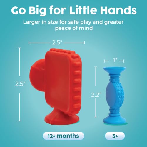 Image of Bunmo Toddler Bath Toys - Best Montessori Toys for Kids Ages 1 2 3 4 Year Old Boys & Girls Gifts, Best Sensory Toy for Babies 12 Months +, No Hole Bath Toy for Kids Ages 1-3 & 2-4 (Big Shapes 5 Pack)