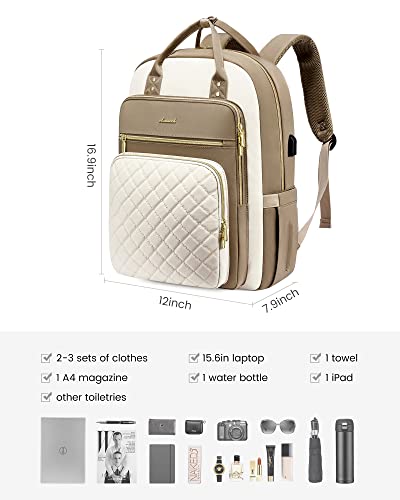 Image of LOVEVOOK Laptop Backpack for Women, Stylish Backpack Purse with USB Port for Travel Work Commuter, Lightweight Casual Daypacks, Nurse Teacher Computer Bag, College Bookbag, Fit 15.6 inch Laptop