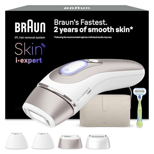 Braun Epilateur Lumiere Pulsee Intelligent Skin i·expert PL7387, Epilation A Domicile, Alternative Au Laser, Avec Appli, Rasoir Gillette Venus, 4 Têtes...
