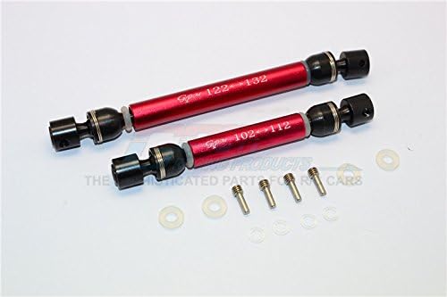 GPM For Traxxas TRX-4 Trail Defender Crawler Upgrade Parts Aluminum + Steel Front/Rear CVD Main Shafts - 1Pr Set Red