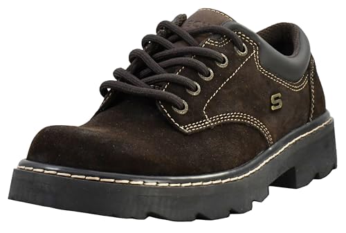 Skechers Women's Parties - Mate Oxford, Chocolate Suede Leather, 8.5