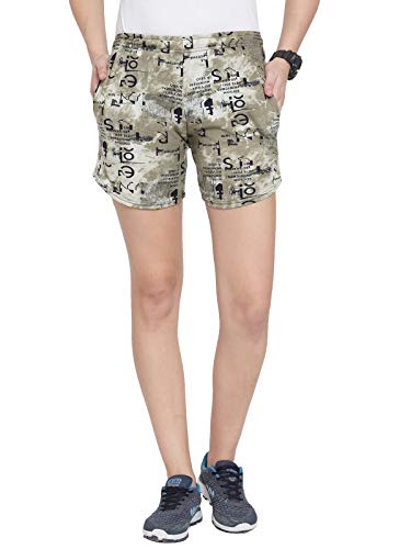 Image of UZARUS Women's Multicolour Cotton Sports Casual Printed Shorts - Pack of 2