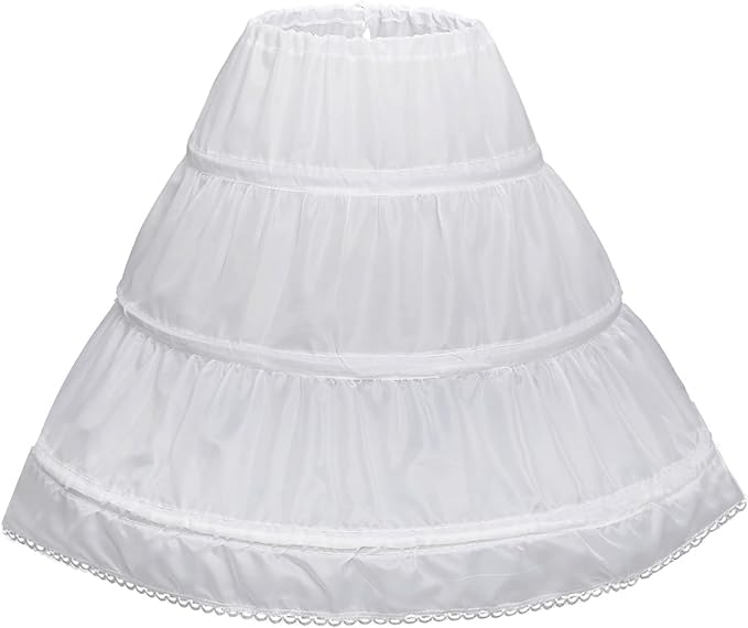 Girls' 1 2 3 Hoops Petticoat Full Slips Flower Girls Crinoline Skirts Ball Gowns 2-7 Year Old