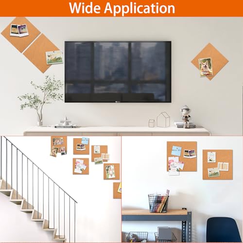 VIDETOL 10 Stück Korkplatte Selbstklebend, 21 x 21 cm Pinnwand Kork, Korkwand Pinnwand, 6mm Dick Korkmatte für Wanddekoration und DIY Projekte