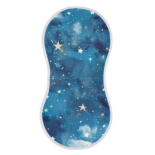 Baby Burp Cloths, Soft Absorbent Burping Cloths for Babies, Cotton Milk Spit Up Rags, Large Size for Newborns, Baby Boys and Girls (Dreamy Starry Night)