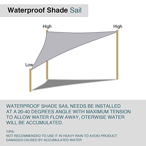 Ecoopts 12'X12'X17' Waterproof Sun Shade Sail Triangle Canopy Cover Uv Blockage For Outdoor Patio Pergola Backyard Garden (Beige) #TOP4