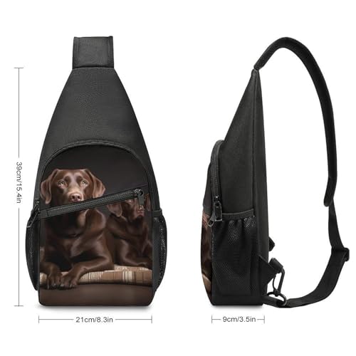Mochila cruzada deportiva con diseño Labrador miniatura 2