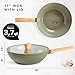 Romertopf 11 Inch Non Stick Wok Pan with Lid | Ceramic Wok with Flat Bottom for Induction Cooktop – Non Toxic Nonstick Stir Fry Pan, Large Woks & Stir-Fry Pans Nonstick for All Stoves
