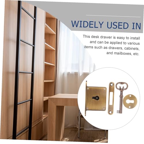 Serrure armoire laiton pour meuble de bureau classeur et tiroir en bois