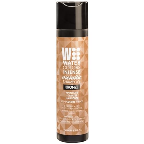 Watercolors Intense Metallic Color Depositing Shampoo, Semi Permanent Hair Color 8.5 oz - BRONZE