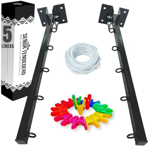 Lista de Tendederos - los más vendidos. 44 Genérico TENDEDERO RETRACTIL Pared - TENDERO para Ropa - Tendedero para Ropa; Tendederos retractiles Exteriores; TENDEDEROS; Tendero Retractil (Extra Grande) 20 Metros de Area de...