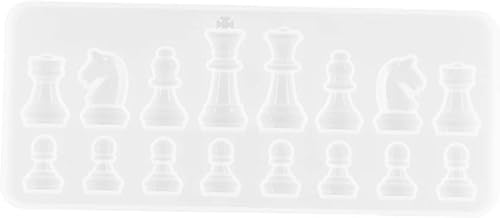 EXCEART Molde de silicona de ajedrez epoxi 3D, piezas de ajedrez epoxi, molde de resina para manualidades, chocolate, caramelo, joyería, arte,