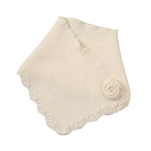 YUXITA Maglione invernale da donna, con bordi smerlati, collo alto, colletto sintetico, elegante pullover staccabile con fiori, sciarpa triangolare scaldacollo