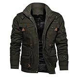 [KEFITEVD] カーゴジャケット メンズ 裏ボア モッズコート 厚手 防寒着 アウター ミリタリー コート 大きいサイズ バイクジャケット 登山 ブルゾン 保温 冬服 作業ジャンパー od グリーン JP L