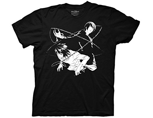Ripple Junction Death Note Light and L Chains Adult T-Shirt Medium Black Ripple Junction Death Note Light and L Chains Adult T-Shirt Medium Black