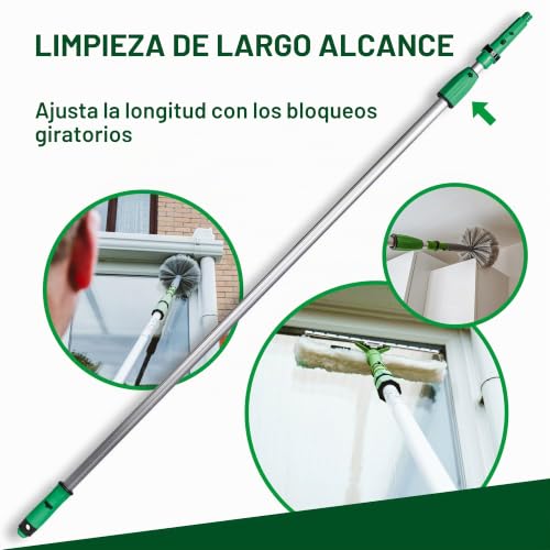 Miniatura 4 de Unger Optiloc 1,25 M Varilla Telescópica Compatible Con Herramientas De Limpieza De Ventanas, Mango Ergonómico, Punta Antideslizante, Bloqueo De Dos Componentes Ez120