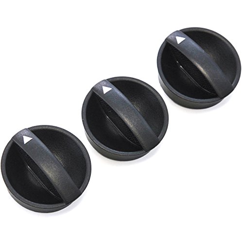 3 Control Knobs Fan Heater Ac 2012-15 Compatible With Toyota Tacoma Temperature Clear Black #TOP16