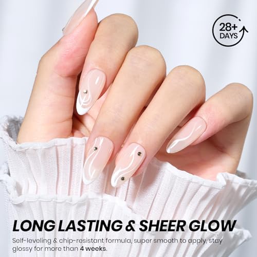 Image of Beetles Nude Gel Polish, 15ml Jelly Neutral Nude Gel Nail Polish Set Translucent Effect Concealer Soak Off UV Spring Summer French Art Design Gift for Women
