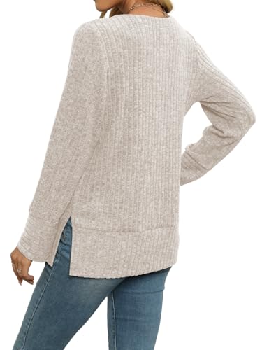 JomeDesign Sweaters for Women Long Sleeve Shirts Square Neck Sweatshirts Lightweight Loose Casual Fashion Tops3