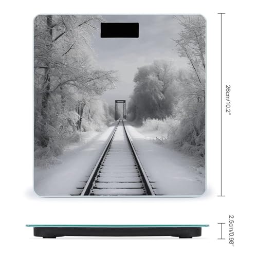 Báscula digital de baño Snowy Train Tracks 400 lb miniatura 2