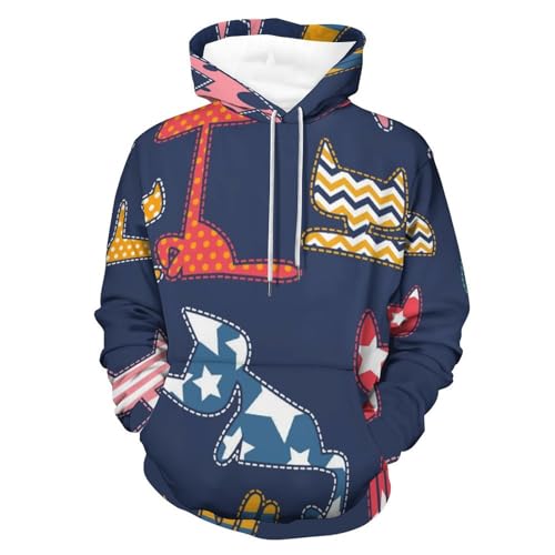 Pull pour homme femme motif chat mignon, le cadeau idéal en sweat à capuche taille S