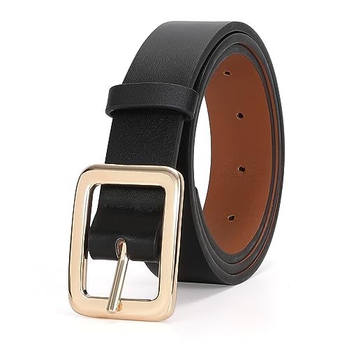 Image of Waist Belts for Women Dark Brown Elastic Stretch Wide Waist Cinch Belt for Dresses with Fashion Metal Buckle