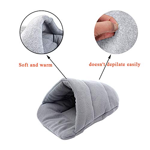 YANGWX Zacht warm cavia bed konijnenbed, hamsterbed slaapzak, dikke fleece klein huisdier nest gezellig schuilkussen… - Image 3