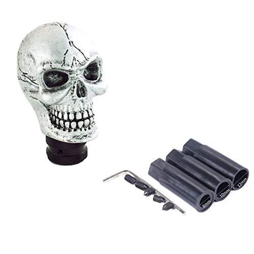 Bashineng Skull Shifter Knob Gear Shift Stick Handle Transmissions Shifting Lever Fit Most Manual Automatic Car Truck Suv (Silver) #TOP6