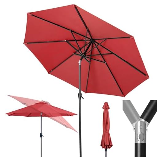 Best garden umbrella with base Tempera 9ft Market Patio Umbrella