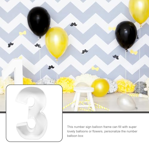 Cadre de ballons numéroté 3D Lurrose boîte anniversaire stable - 7
