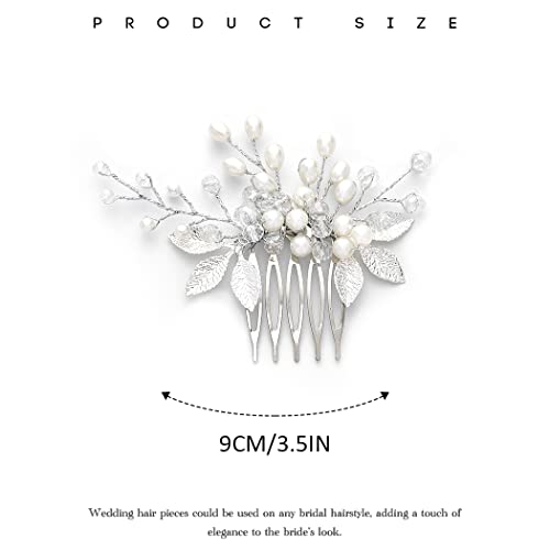 Vakkery Hair Comb for Women, Silver, 9x7 centimeter - Image 4