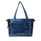 [ウィゴー] 痛バッグ 痛バ 【Sサイズ】 レースアップ トートバッグ デコ 鞄 A4 クリアバッグ クリア 推し活 ライブ イベント 春 夏 秋 冬 プレゼント ギフト レディース F サテンネイビー