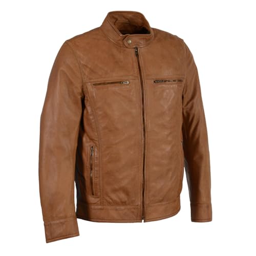 Image of Milwaukee Leather SFM1865 Men's Black Classic Fashion Leather Jacket with Zipper Closure