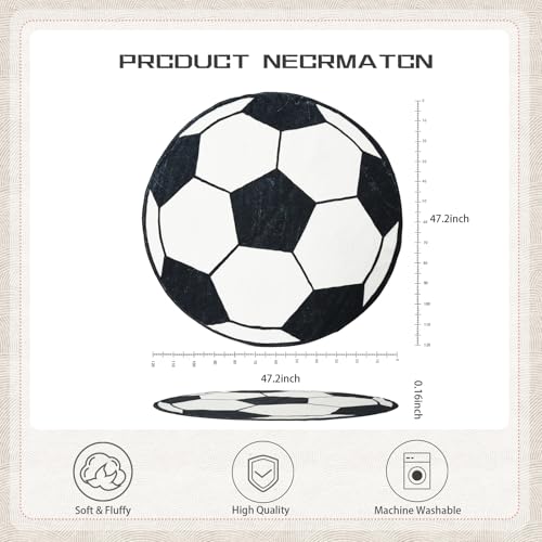 Tapete redondo decorativo deporte 4 ft lavable miniatura 2
