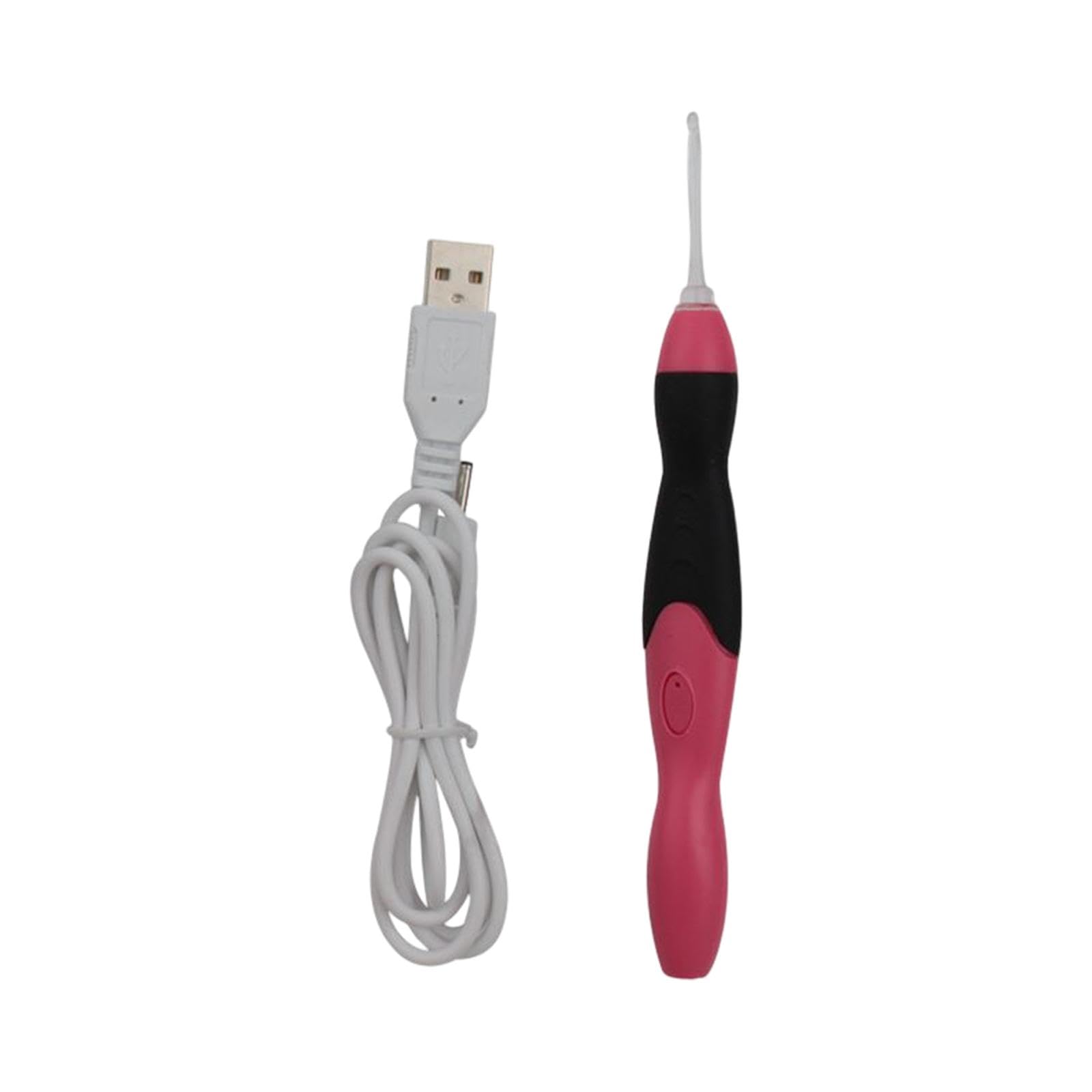 Juego de 5 agujas de ganchillo iluminadas, 9 piezas, herramientas de tejer recargables por USB, con funda, color rojo