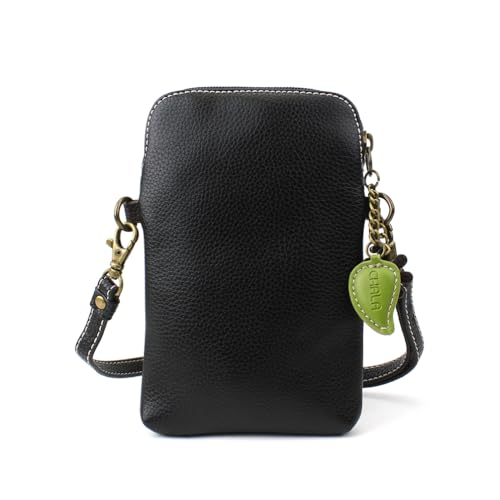 Image of CHALA Garden Animal Collection Cell Phone Crossbody Purse-Women PU Leather /Canvas Multicolor Handbag with Adjustable Strap