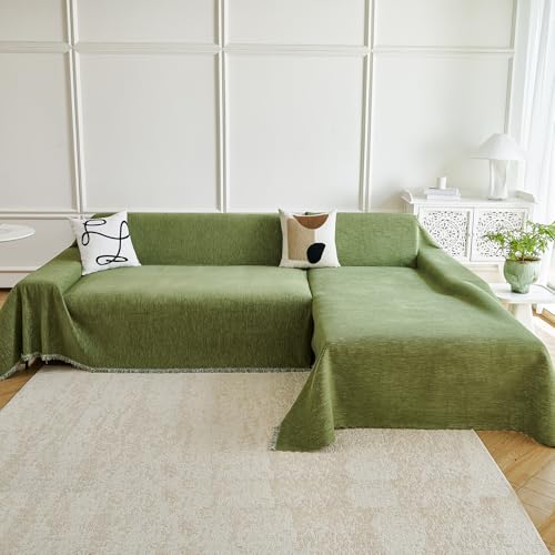 Image of Waterproof Sectional Couch Covers,L Shaped Couch Covers for Pets Washable Sofa Covers for Dogs Sofa SlipCover for Sectional Couches Protector Covers for Living Room (71 inch x 102 inch + 71 inch x 110 inch, Green)