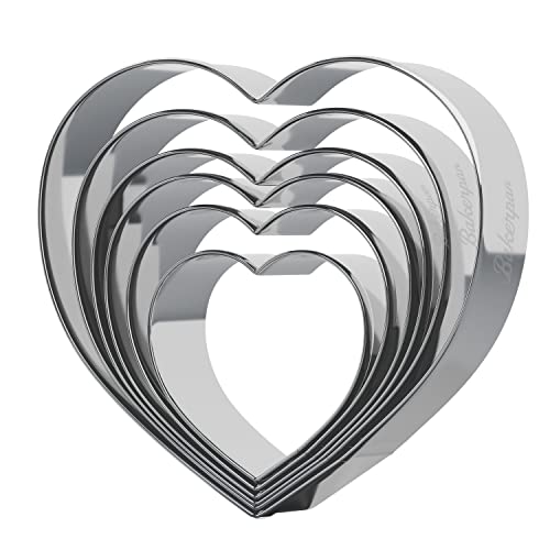 Bakerpan Stainless Steel Heart Cookie Cutter Shapes - Set Of 6 Sizes #TOP1