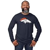 FOCO Denver Broncos NFL Mens Primary Logo Long Sleeve T-Shirt - Navy - S